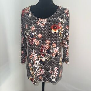 Peck & Peck Floral Print Women's Top XL